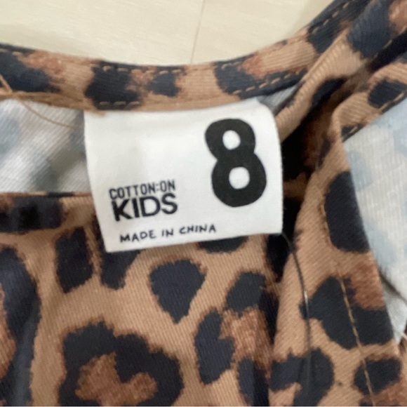 NWT Cotton On Leopard Dress Size 8 Long sleeve Ruffle Details Animal Print - Picture 4 of 7